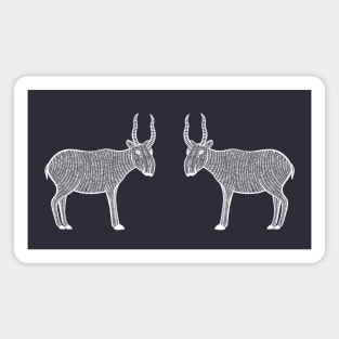 Saiga Antelopes in Love - cute antelope design - dark colors Magnet